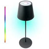 Schwaiger OTL200 013 Tischlampe Nachtlicht LED-Lampe Garten-Leuchte Stehlampe RGB Touch Akku dimmbar warmweiß Indoor & Outdoor IP44 schwarz