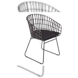 möbelliebling Esszimmerstuhl Armlehnenstuhl Rattan Farbe anthrazit inkl. Kissen LIMA