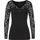 LAURA SCOTT Spitzenshirt LAURA SCOTT "mit tiefem V-Ausschnitt, Langarm", Damen, Gr. 32, schwarz, Spitze, Obermaterial: 95% Baumwolle, 5% Elasthan.