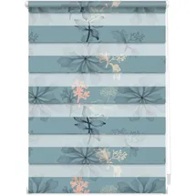 Lichtblick Duo Rollo / Doppelrollo Klemmfix 70 x 150 cm aqua floral/blau