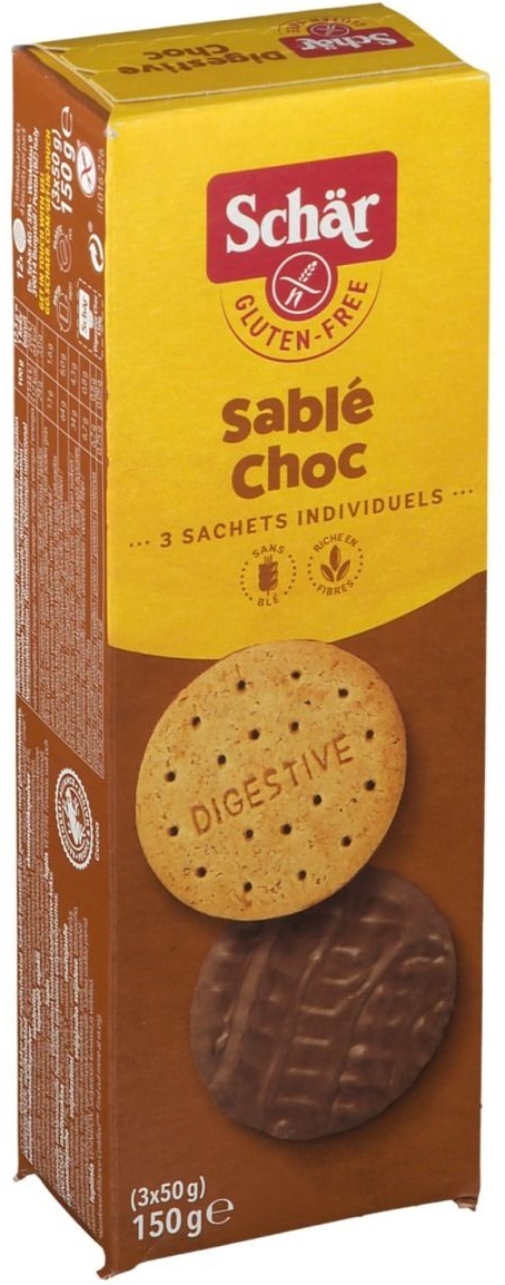 Schär Digestive Sablé Choc Biscuits Sans Gluten 150 g Cookies