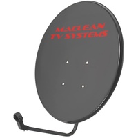 Maclean Brackets Maclean MCTV-926 Satellitenschüssel mit LNB-Halterung und Masthalterung Sat Antenne Satspiegel LNB Tragarm Phosphatierter Stahl (65cm Durchmesser)