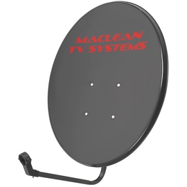 Maclean Brackets Maclean MCTV-926 Satellitenschüssel mit LNB-Halterung und Masthalterung Sat Antenne Satspiegel LNB Tragarm Phosphatierter Stahl (65cm Durchmesser)