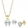 Elli Schmuckset Damen Set Basic Elegant mit Kristalle in 925 Sterling Silber vergoldet