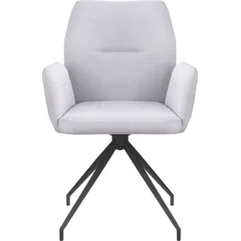 SalesFever Armlehnstuhl mit 180° Drehfunktion | Hellgrau/Schwarz - 368558