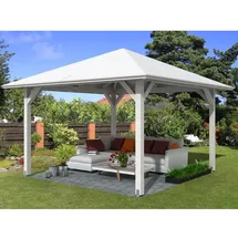 SKANHOLZ Skan Holz Holz-Pavillon Cannes 2 Weiß lasiert 359 cm x 359 cm