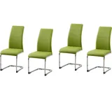 Hti-Living HTI-Line, Schwingstuhl 4er Set PU grün SallyC