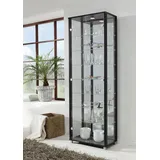 fif Möbel Vitrine OPTIMA Standvitrine/Glasvitrine 2x Glastür,perfekt für Sammler,Sammlervitrine - 2 Jahre Gewährleistung - mind. 14 Tage Rückgaberecht - Schwarz