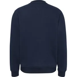 Tommy Hilfiger Tommy Jeans Herren, Sweatshirt regular fit Flag Fleece Rundhalsausschnitt, blau (Dark night navy), XXL,