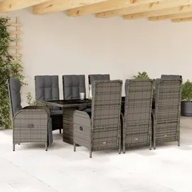 vidaXL Garten-Essgruppe 9-tlg. Grau