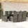 vidaXL Garten-Essgruppe 9-tlg. Grau