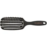 Hercules Sägemann - Flexy Shape Brush (oval) | Haarbürste zum extra sanften Entwirren. Haarbürste mit ergonomischem Griff, mit Naturborsten und Nylonpins für gesundes Haar | Farbe: Schwarz