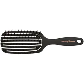 Hercules Sägemann - Flexy Shape Brush (oval) | Haarbürste zum extra sanften Entwirren. Haarbürste mit ergonomischem Griff, mit Naturborsten und Nylonpins für gesundes Haar | Farbe: Schwarz