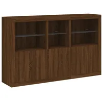 VidaXL Sideboard mit LED-Leuchten Braun Eichen-Optik 162x37x100 cm