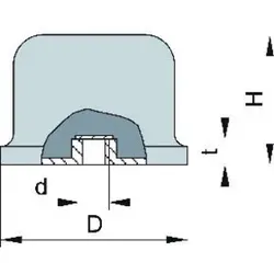 Gummi-Metall-Puffer Ballig Typ E D50xH35 M10 NR57