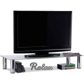 Relaxdays TV-Tisch 100 cm weiß/silber