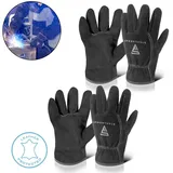 STAHLWERK 2 x Schweißerhandschuhe hitzebeständig aus hochwertigem Spaltleder