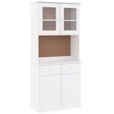 vidaXL Highboard ALTA Weiß 77x35x165 cm Massivholz Kiefer