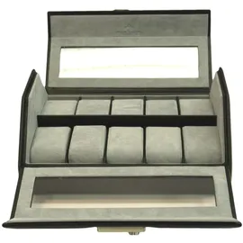 Windrose Nappa Uhrenkassette 23 cm Leder schwarz