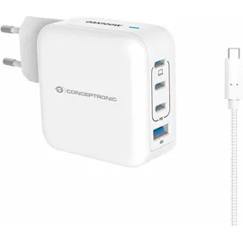 Conceptronic 4-Port 100W GaN USB PD Charger - Weiß