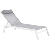 Beliani Gartenliege Grau, Metall, 66x103x155 cm, Gartenmöbel, Gartenliegen
