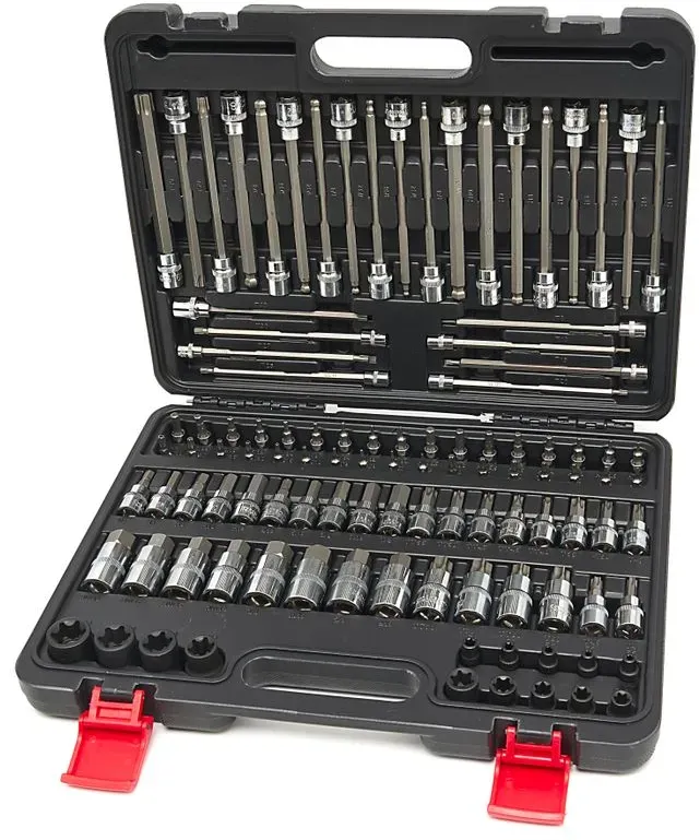 HBM 107-teiliger Satz kurzer und langer MM-, INCH-sechskant-, Torx- und Sechskant-Einsätze