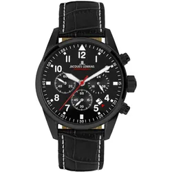 Jacques Lemans 42-2F Herrenuhr Chronograph Sport Schwarz