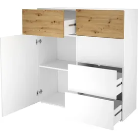 FMD Belm 108,9 x 115 x 41,7 cm Weiß / Artisan Eiche