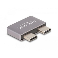Delock 60055 - USB 40 Gbps Type-C 2 x Stecker zu 2 Buchse Portschoner 2x C), Dockingstation + USB Hub, Silber
