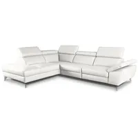 Ecksofa Kansas Leder Weiß