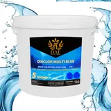 HAF® Pool Chlor Multitabs 5 in 1 Blau | 5 kg | Langsam lösliche 200g Multi Chlortabletten für kristallklares Poolwasser | 5 Phasen Pflege & Reinigung - Qualität: Made in Europe - Menge: 1 x 5 kg