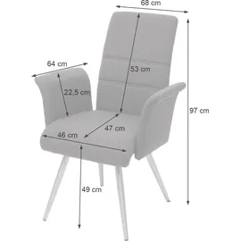MCW Esszimmerstuhl MCW-G55 Stoff grau-braun 2er Set