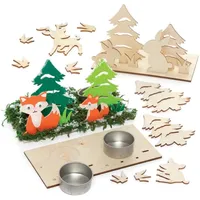 Baker Ross Winterwald Teelichthalter aus Holz (pro Set 3) Bastelaktivitäten zu Weihnachten
