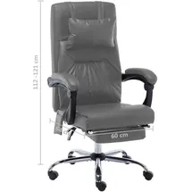 vidaXL Massage-Bürostuhl Kunstleder Anthrazit