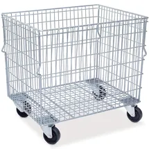 BRB-Lagertechnik Gitterwagen Stahl 820x615x735 mm Silber stapelbar mit 4 Lenkrädern