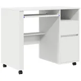 vidaXL Weißer Computertisch mit Schubladen Weiß MDF, Spanplatte Standard