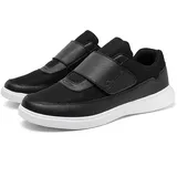 Schuhe Breite Füße Herren Gesundheitsschuhe Diabetikerschuhe Extra Weit Sportschuhe mit klettverschluss Orthopädische Sneaker Hausschuhe Rutschfest Senioren Schuhe Geschwollene Füße(Black,46 EU) - 46 EU