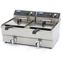 MAXIMA Elektro Fritteuse Maxima - 2 x 16 Liter mit Ablasshahn