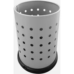 Stil Casa Innenabfalleimer, perforierter lackierter Stahl, Ø 24xh. 40 cm, Schutzrand aus Kunststoff, 15 Liter, grau.