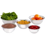 Relaxdays Schüssel-Set silber 5-tlg., 5 St.