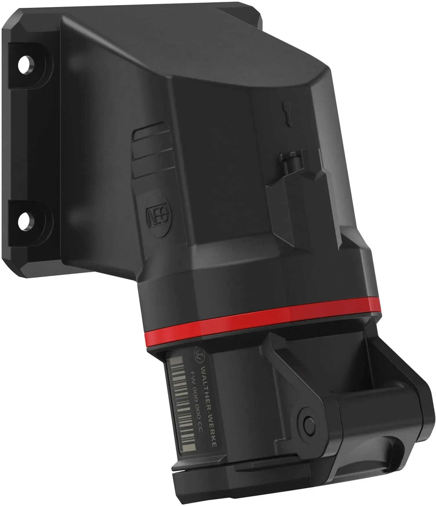 Walther Electric FW513403CC CEE NEO Anbaudose schräg, 16A, 4P, 3h, IP54 mit Käfigzugfeder-Technik und 77,5x90mm Flansch