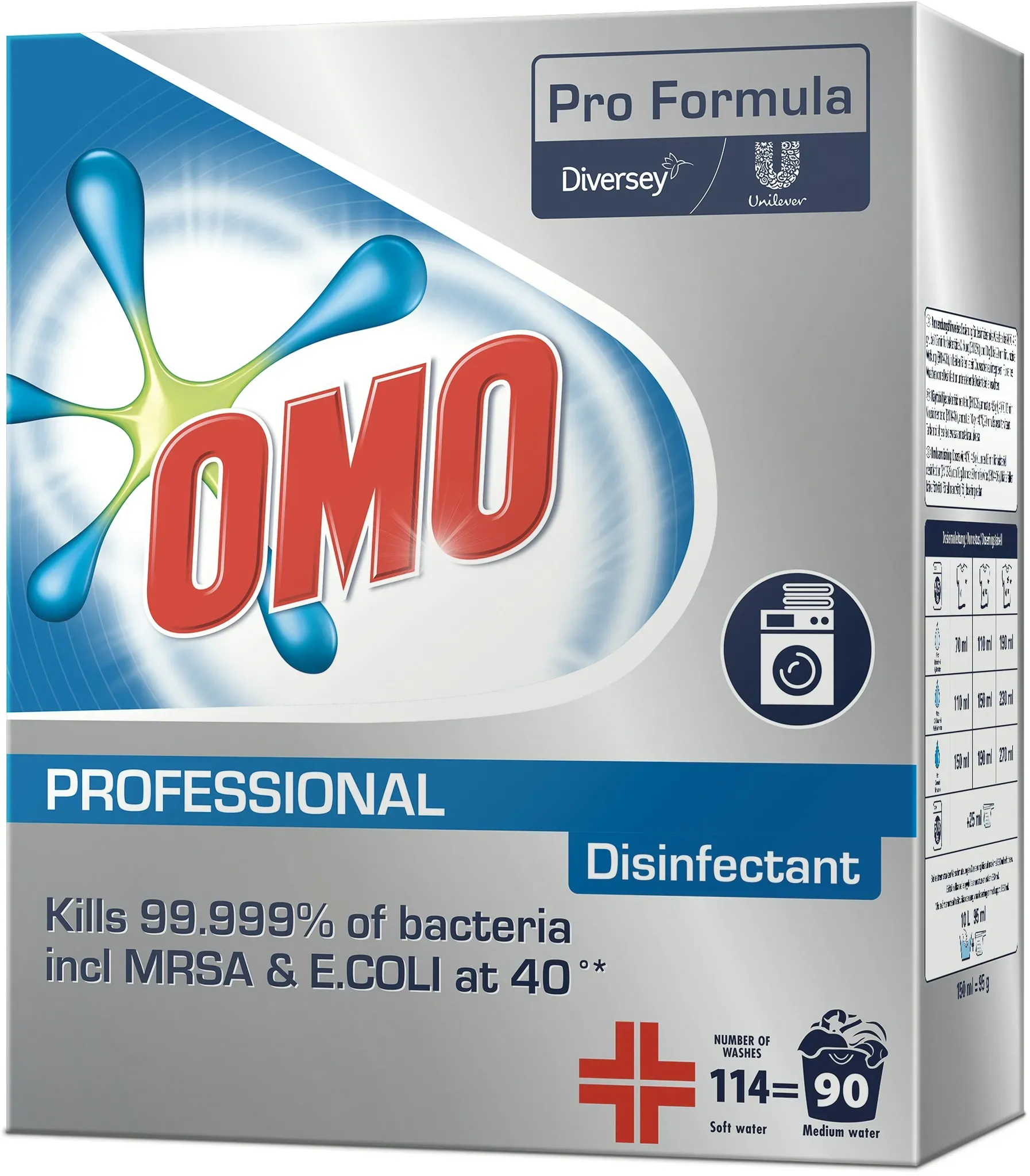 Pro Formula OMO Professional Desinfektionsvollwaschmittel ab 40°C, tötet 99,999% der Bakterien, 90 Wäschen