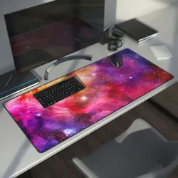 CSL Gaming Mauspad XXL Schreibtischunterlage 900 x 400mm, Präzision & Geschwindigkeit, Farbige Galaxie