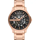 ARMANI EXCHANGE Automatikuhr, Armbanduhr, Herrenuhr, Mechanische Uhr, Edelstahlarmband, analog goldfarben