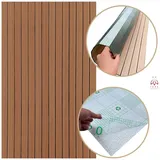 IKHEMalarka Wandpaneel Lamellen Selbstklebend 100x60 cm – PVC + PE-Schaum, 2,8 mm, BxL: 60x100 cm, 0,6 qm, (1 Paneel = 100 × 60 cm (0,60qm) Tapete Lamellen braun/beige, Struktur halb-matt braun