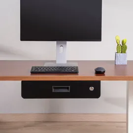 Maclean Brackets Maclean Ergonomische Untertischschublade mit Schlüssel Abschließbar Maximale Belastung: 5 kg Unter Schreibtisch Halterung Hängeschublade Schwarz