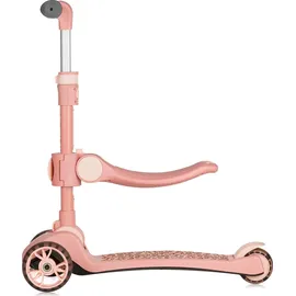 lionelo Franky 2in1 Kinder Laufrad bis 20 kg Balance Roller bis 50 kg Höhenverstellbar, LED-Räder, rutschfestes Trittbrett, Korb Pink - Rosa