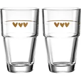 LEONARDO 043476, Kaffeeglas Gold, Transparent 410 ml