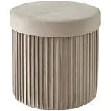 Relaxdays Sitzhocker Samt 38 x 38 x 38 cm Beige