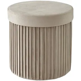 Relaxdays Sitzhocker Samt 38 x 38 x 38 cm Beige